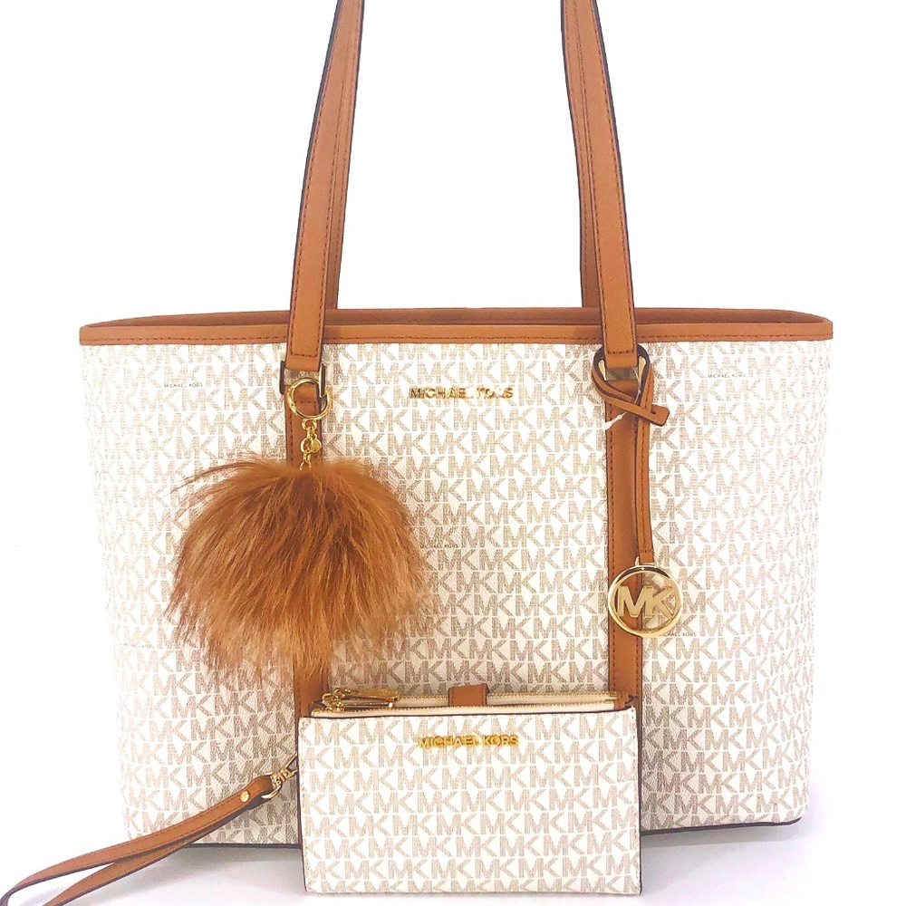 3PCS Michael Kors Sady Large Tote Wallet Charms